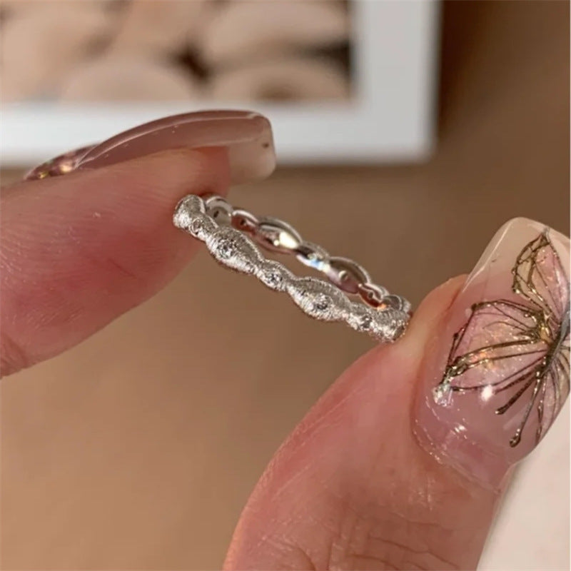 Wholesale Autumn and Winter Flash Diamond Zircon Does Not Fade High-end Luxury Sterling Silver Rings